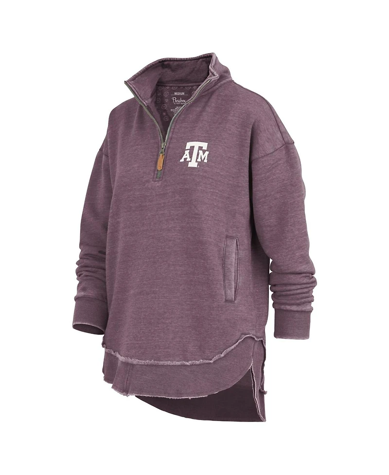Pressbox Women's Maroon Texas A M Aggies Northfork Sojourn Poncho Quarter-Zip Sweatshirt