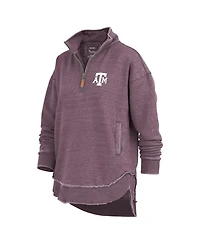 Pressbox Women's Maroon Texas A M Aggies Northfork Sojourn Poncho Quarter-Zip Sweatshirt