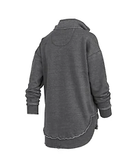 Pressbox Women's Black Iowa Hawkeyes Northfork Sojourn Poncho Quarter-Zip Sweatshirt