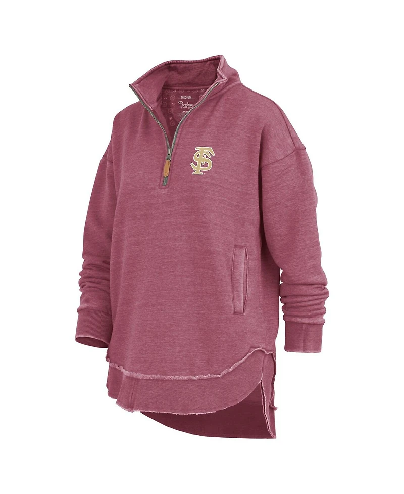 Pressbox Women's Garnet Florida State Seminoles Northfork Sojourn Poncho Quarter-Zip Sweatshirt