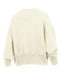 Pressbox Women's Natural Tennessee Volunteers Oversized Waist-Length Crewneck Sweatshirt