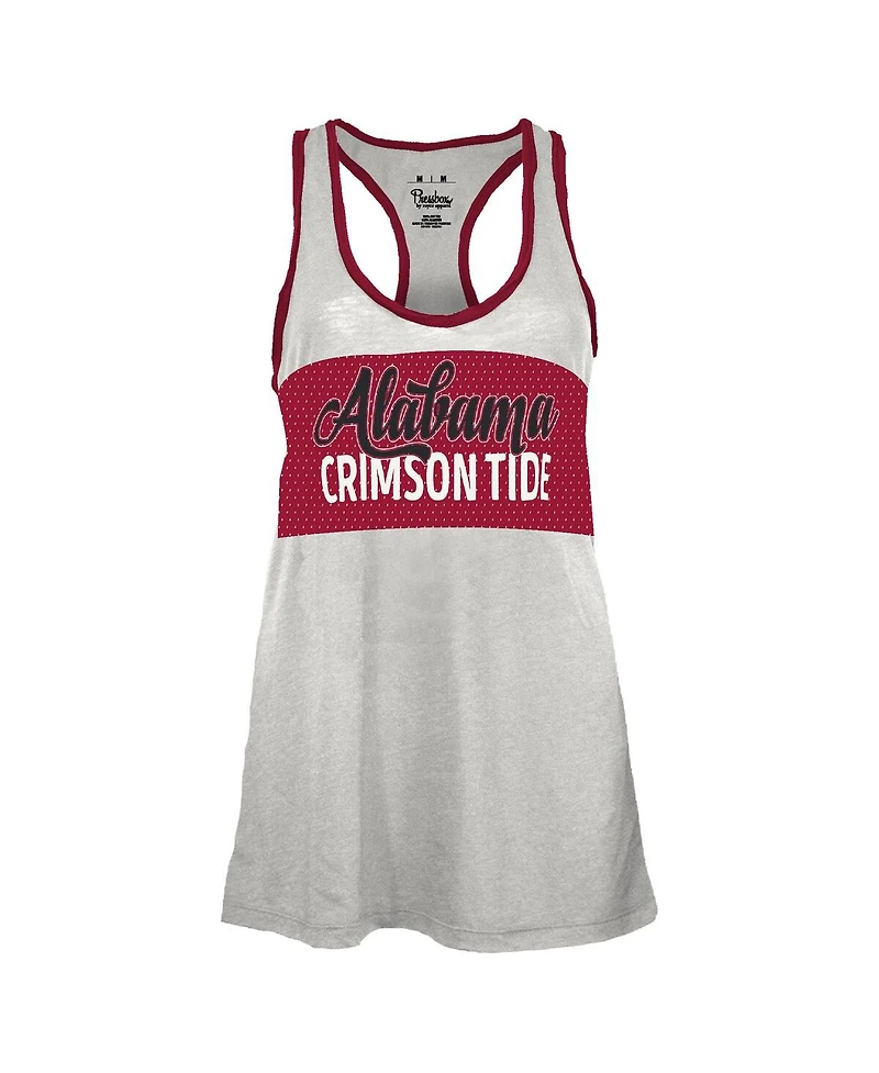Pressbox Women's White/Crimson Alabama Crimson Tide Tracy Racerback Burnout Tank Top