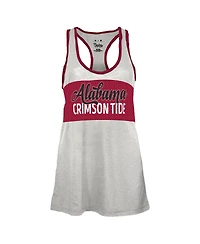 Pressbox Women's White/Crimson Alabama Crimson Tide Tracy Racerback Burnout Tank Top