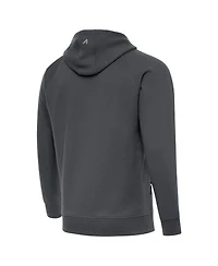 Antigua Men's Charcoal Buffalo Bills Brushed Carbon Victory Pullover Hoodie