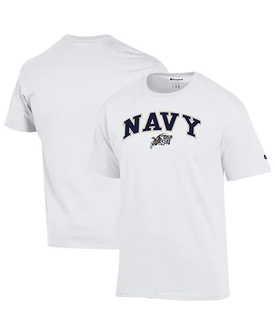 Champion Men's White Navy Midshipmen Arched Logo T-Shirt