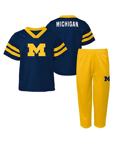 Outerstuff Big Boys and Girls 2-Piece Navy Michigan Wolverines Red Zone Two-Piece Top Pants Set