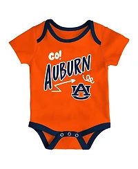 Outerstuff Baby Boys and Girls 3-Pack Auburn Tigers All Day Play Bodysuit Set