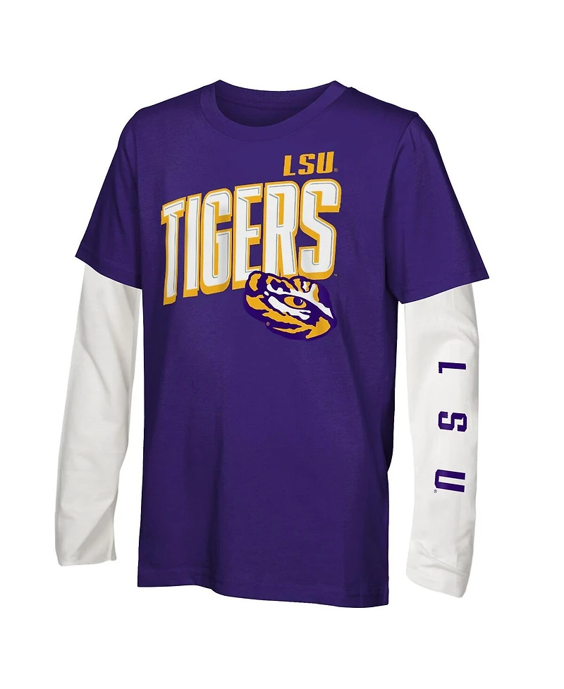 Outerstuff Big Boys and Girls Lsu Tigers The Mix T-Shirt Combo Set