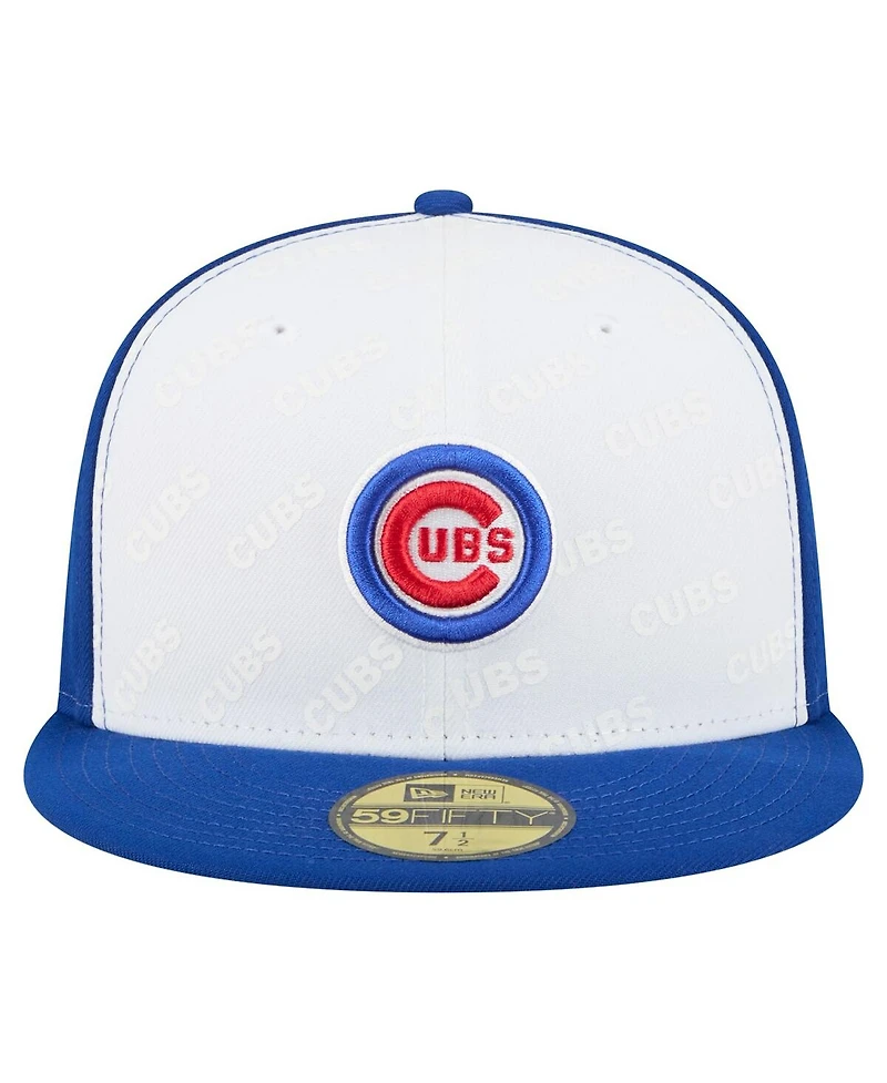 New Era Men's White/Royal Chicago Cubs Repeat 59FIFTY Fitted Hat