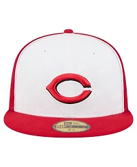 New Era Men's White/Red Cincinnati Reds Repeat 59FIFTY Fitted Hat