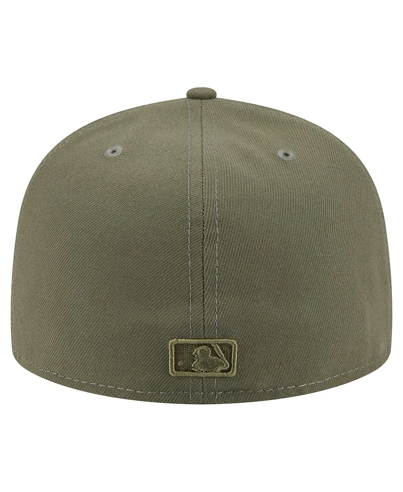 New Era Men's Olive Milwaukee Brewers Color Pack A-Frame 59FIFTY Fitted Hat