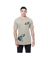 New Era Men's Light Beige Philadelphia Eagles Multi Patch T-Shirt