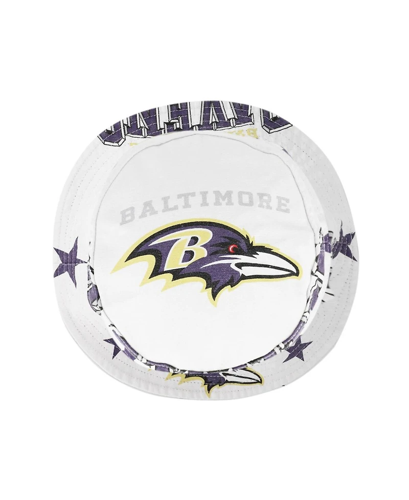'47 Brand Women's White Baltimore Ravens Energize Bucket Hat