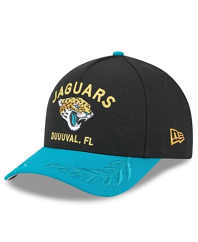 New Era Big Boys and Girls Black/Teal Jacksonville Jaguars 2025 Nfl Draft 9FORTY A-Frame M-Crown Adjustable Hat