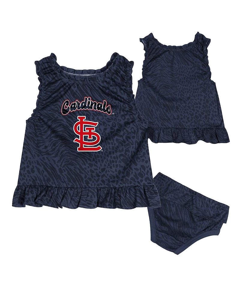 Outerstuff Baby Boys and Girls Navy St. Louis Cardinals Playground Dress Bloomers Set