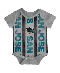 Outerstuff Newborn 3-Pack San Jose Sharks Loyal Buddies Bodysuit Set