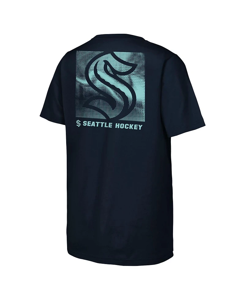 Outerstuff Big Boys and Girls Navy Seattle Kraken Atmosphere T-Shirt