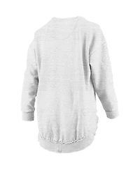 Pressbox Women's Heather Gray Michigan Wolverines Field Day Melange Poncho Pullover Sweatshirt