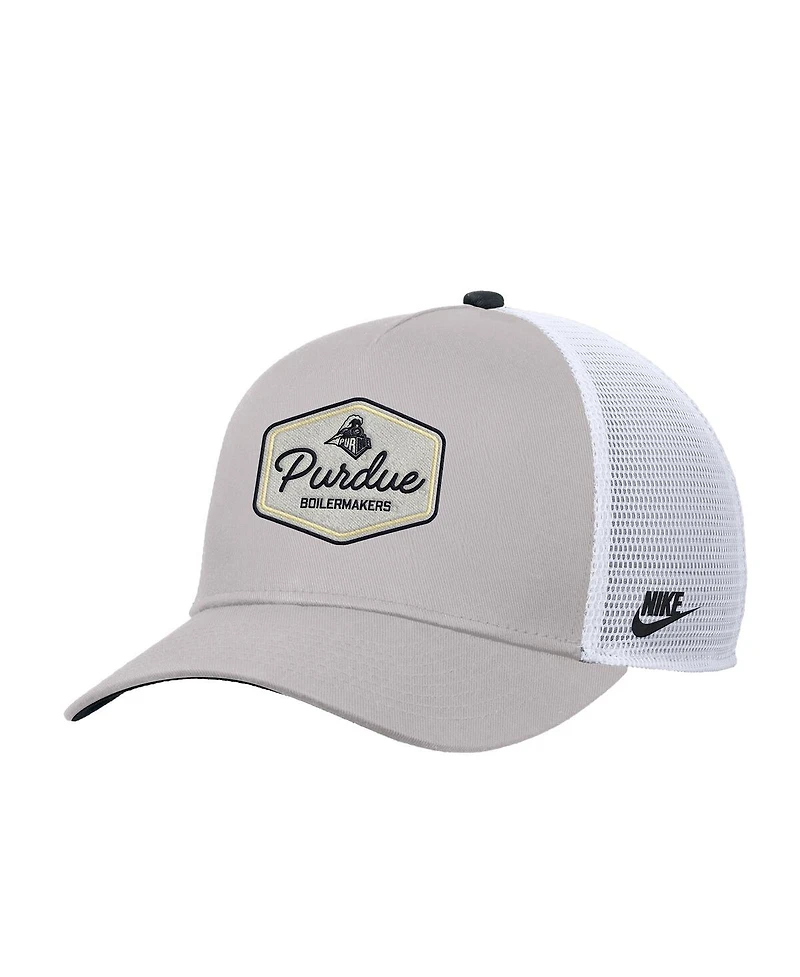 Nike Men's Pewter Purdue Boilermakers Rise Vintage Adjustable Trucker Hat