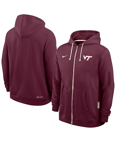 Nike Men's Maroon Virginia Tech Hokies 2025 Sideline Performance Full-Zip Hoodie