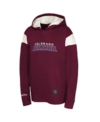 Mitchell & Ness Big Boys and Girls Burgundy Colorado Avalanche Thermal Lightweight Pullover Hoodie