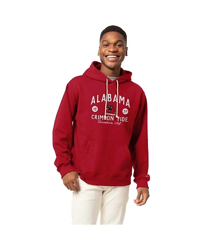 League Collegiate Wear Men's Crimson Alabama Tide Bendy Arch Essential 2.0 Pullover Hoodie