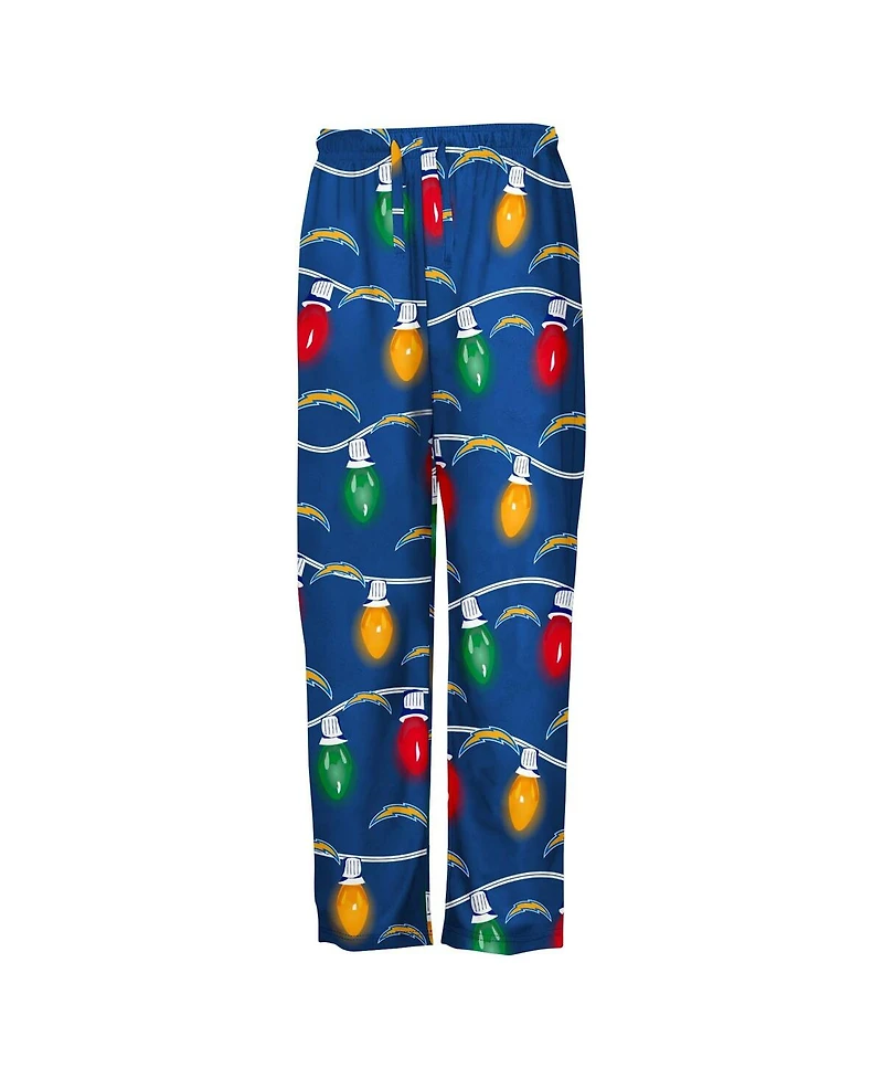 Outerstuff Big Boys and Girls 2-Piece Los Angeles Chargers Garland Holiday Long Sleeve Pajama Set