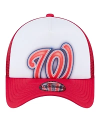New Era Toddler White/Red Washington Nationals Painted A-Frame 9FORTY Trucker Adjustable Hat