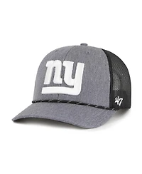 '47 Brand Men's Heather Charcoal New York Giants Carbon Rope Trucker Adjustable Hat