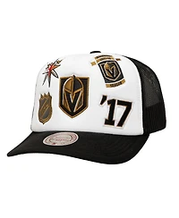 Mitchell & Ness Men's White/Black Vegas Golden Knights Gridlock Trucker Adjustable Hat