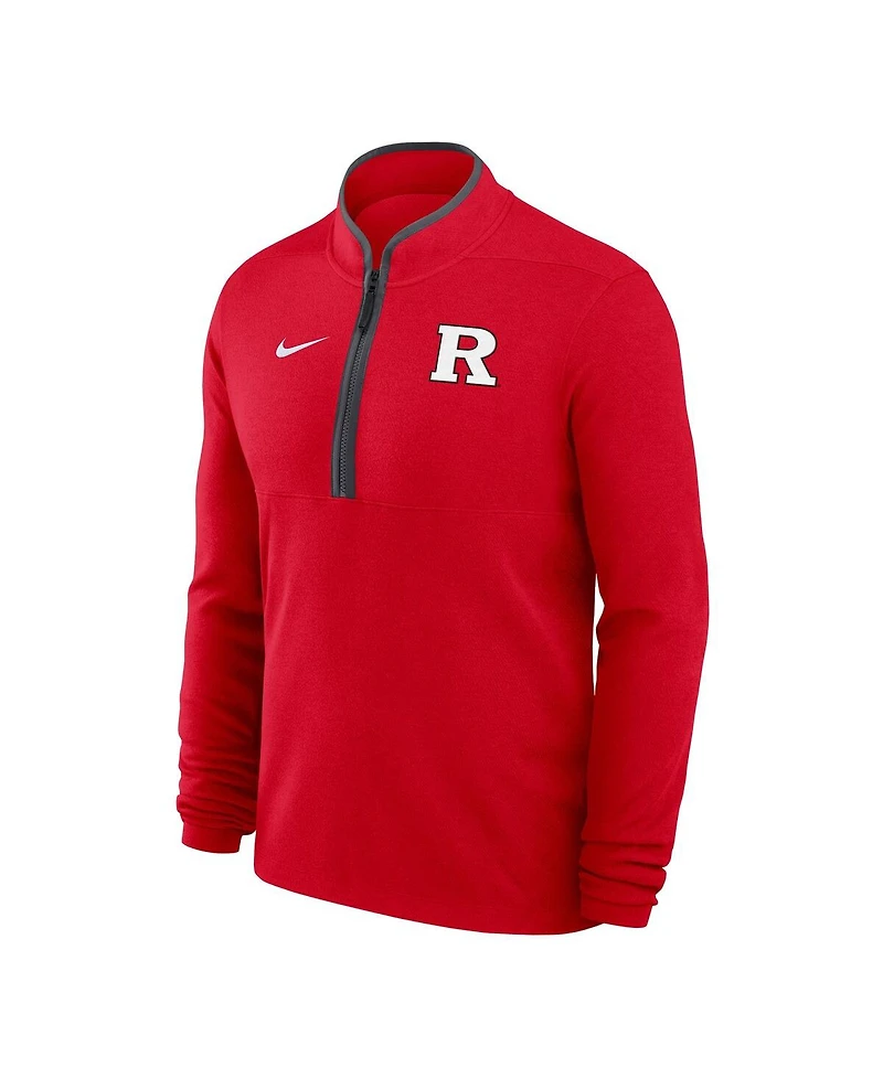 Nike Men's Scarlet Rutgers Knights Dri-fit Victory Quarter-Zip Pullover Sweatshirt