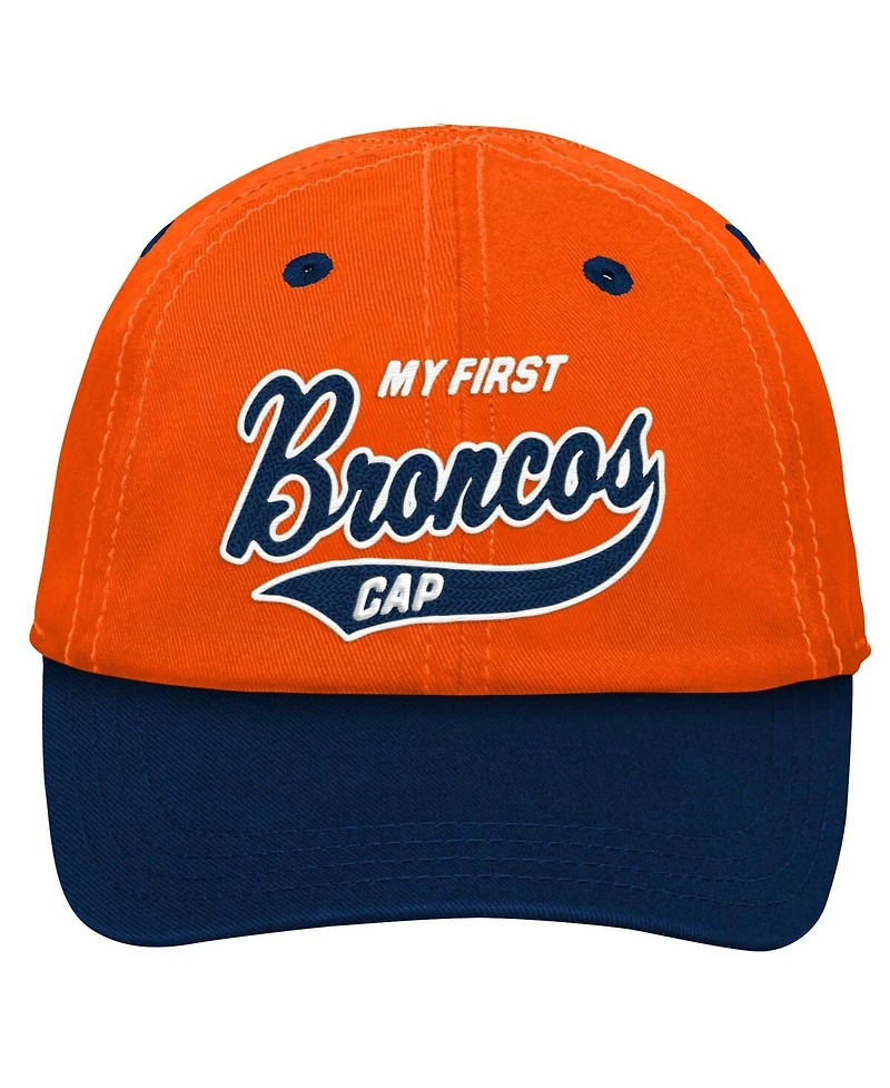 Outerstuff Baby Boys and Girls Orange/Navy Denver Broncos My First Tail Sweep Slouch Flex Hat