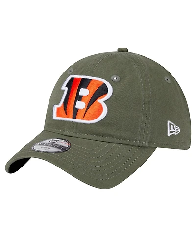 New Era Big Boys and Girls Olive Cincinnati Bengals Main 9TWENTY Adjustable Hat