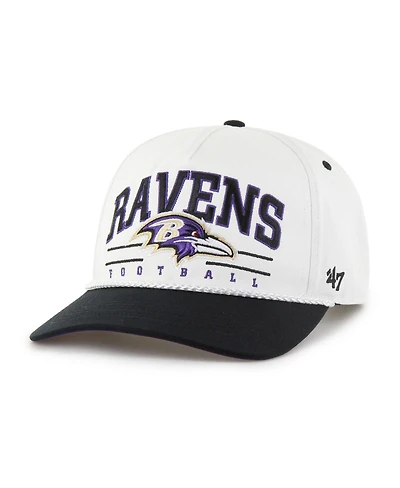 '47 Brand Men's White/Black Baltimore Ravens Roscoe Two-Toned Hitch Adjustable Hat