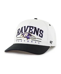 '47 Brand Men's White/Black Baltimore Ravens Roscoe Two-Toned Hitch Adjustable Hat