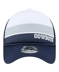 New Era Toddler White/Navy Dallas Cowboys Sport Night Color Block 9FORTY A-Frame Trucker Adjustable Hat