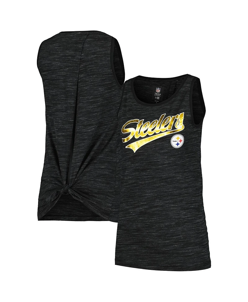 New Era Women's Black Pittsburgh Steelers Space Dye Active Tank Top