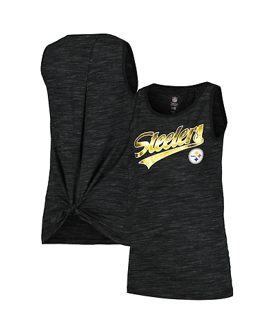 New Era Women's Black Pittsburgh Steelers Space Dye Active Tank Top