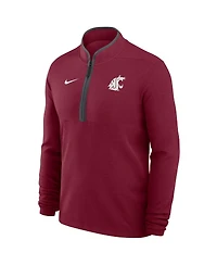 Nike Men's Crimson Washington State Cougars Coaches Courtside Basketball Victory Performance Quarter-Zip Sweatshirt
