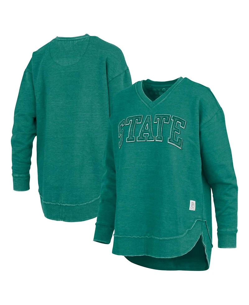 Pressbox Women's Green Michigan State Spartans Westin Poncho V-Neck Pullover Sweatshirt
