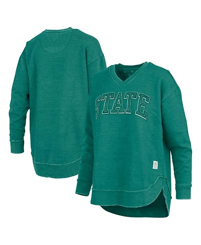 Pressbox Women's Green Michigan State Spartans Westin Poncho V-Neck Pullover Sweatshirt