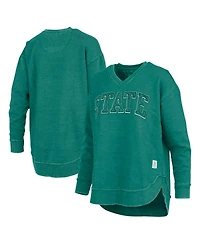 Pressbox Women's Green Michigan State Spartans Westin Poncho V-Neck Pullover Sweatshirt