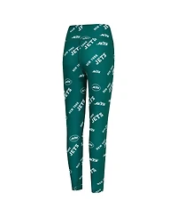 Concepts Sport Women's Green New York Jets Breakthrough Allover Print Knit Sleep Leggings