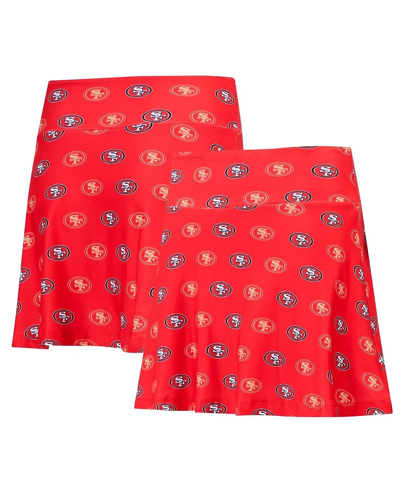 Concepts Sport Women's Scarlet San Francisco 49ers Record Allover Print Knit Sleep Skort