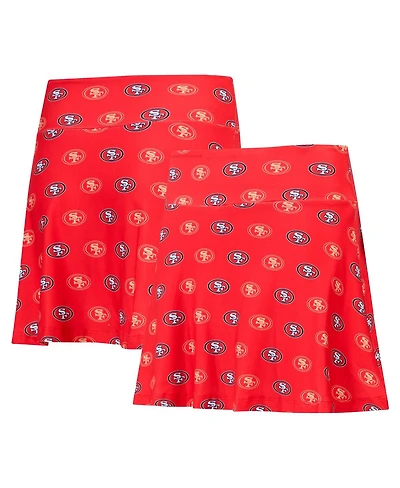 Concepts Sport Women's Scarlet San Francisco 49ers Record Allover Print Knit Sleep Skort