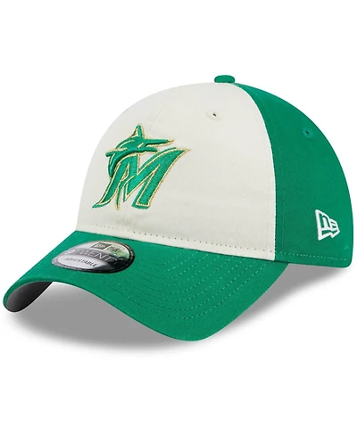 New Era Men's White/Green Miami Marlins 2024 St. Patrick's Day 9TWENTY Adjustable Hat