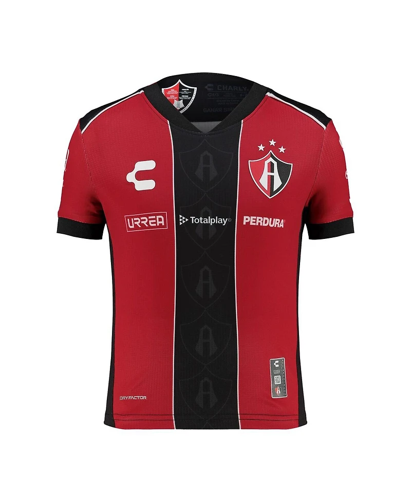 Charly Big Boys and Girls Red Club Atlas 2025/26 Home Authentic Jersey
