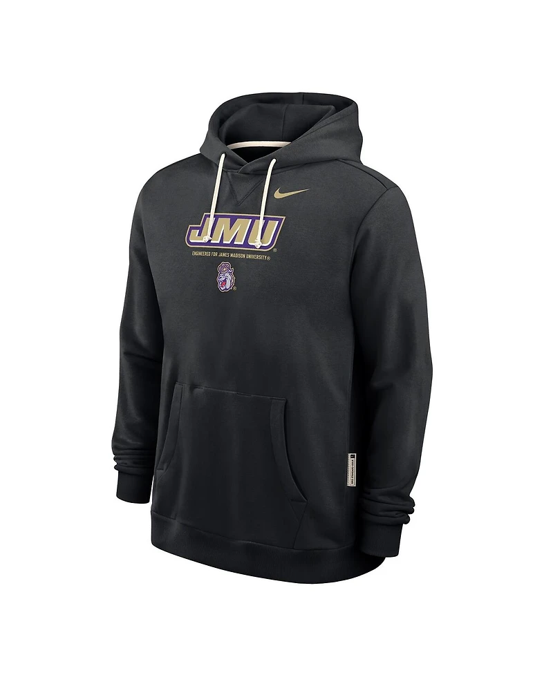 Nike Men's Black James Madison Dukes 2025 Sideline Performance Pullover Hoodie