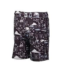 Wes & Willy Big Boys and Girls Black Las Vegas Raiders Luau Swim Trunks