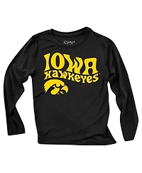Wes & Willy Toddler 2-Piece Iowa Hawkeyes Long Sleeve Top and Striped Tri-Blend Leggings Set